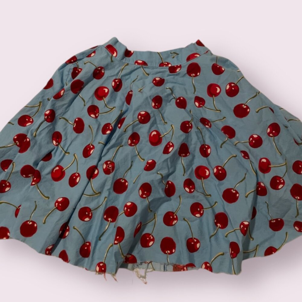 Cherry Fruit Flare Skater Hipster Hippie Artsy Boho Bohemian Party Trendy Skirt